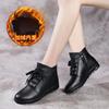 Black Boots Women Moccasins Size 43 Leather Ankle Boots Ladies Casual Winter Warm Plush Womens Luxury Non-slip Ballerina Shoes