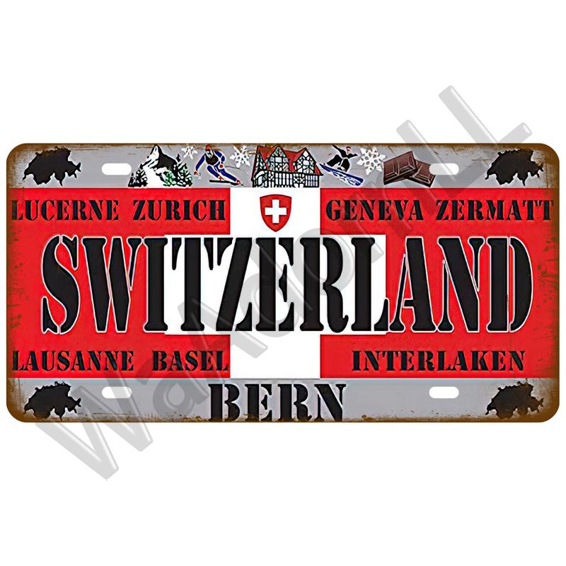 Металлический знак Германия США Флаг страны Франция Жестяная табличка Россия Испания Жестяная пластина для стены Домашний ресторан Ремесло Бар Декор