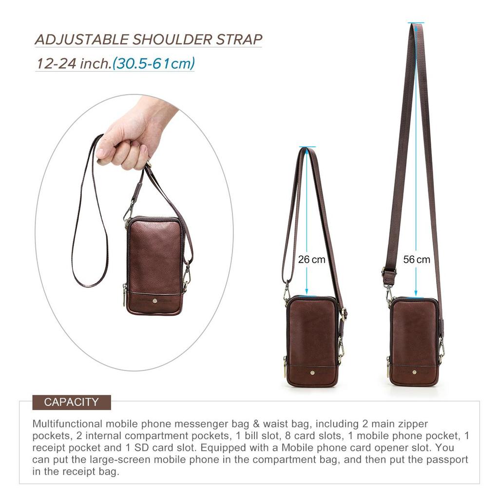 Маленькая сумка через плечо для мужчин, сумка на ремне из натуральной кожи с держателем для карт, поясная сумка для мобильного телефона