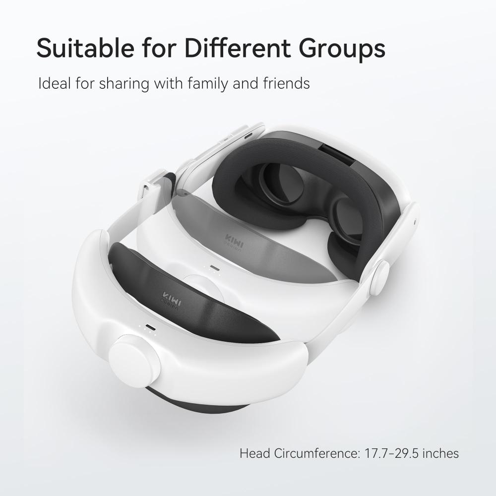 [KIWI design] Ремешок на голову для Quest 3 6400 мАч Эргономичный дизайн Мягкая подушка Совместимые аксессуары MetaQuest 3