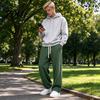 Versatile Outdoor Activewear Men Waffle Baggy Trousers, Wide Leg Drawstring Waist Slacks, Loose Fit Solid Color Pants Casual Sweatpants with