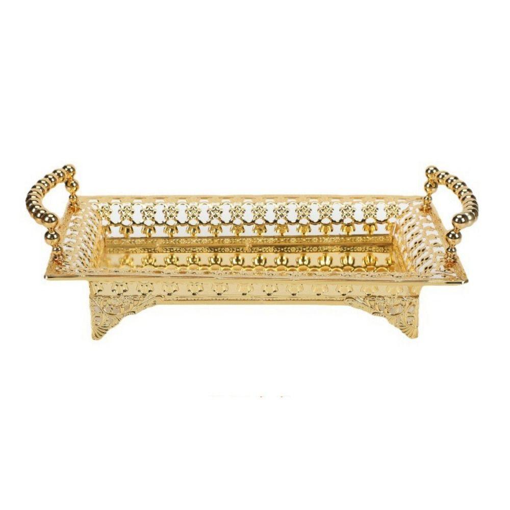 Полая металлическая фруктовница ручной работы, поднос для хранения закусок, тарелка для послеобеденного чая в стиле легкой роскоши, торт