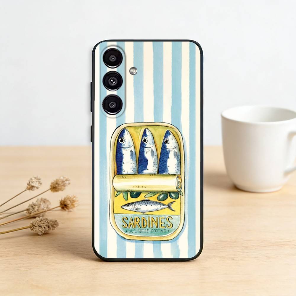 S-Сардины в масле     Чехол для телефона для Samsung Galaxy A13,21s,22,31,32,52,53,71,72,73,Мягкая черная крышка
