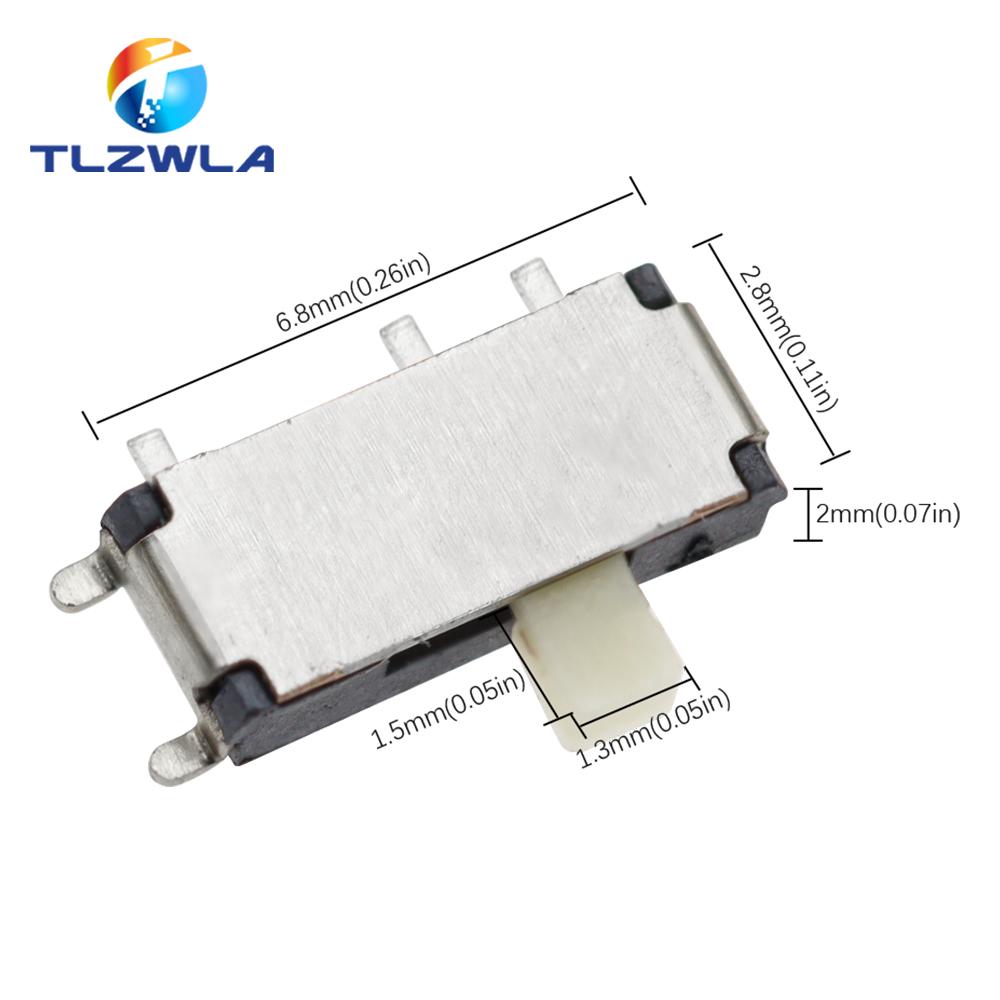 50PCS Mini 7-Pin On/Off 1P2T SPDT MSK-12C02 SMD Toggle Slide Switch For MP3 MP4