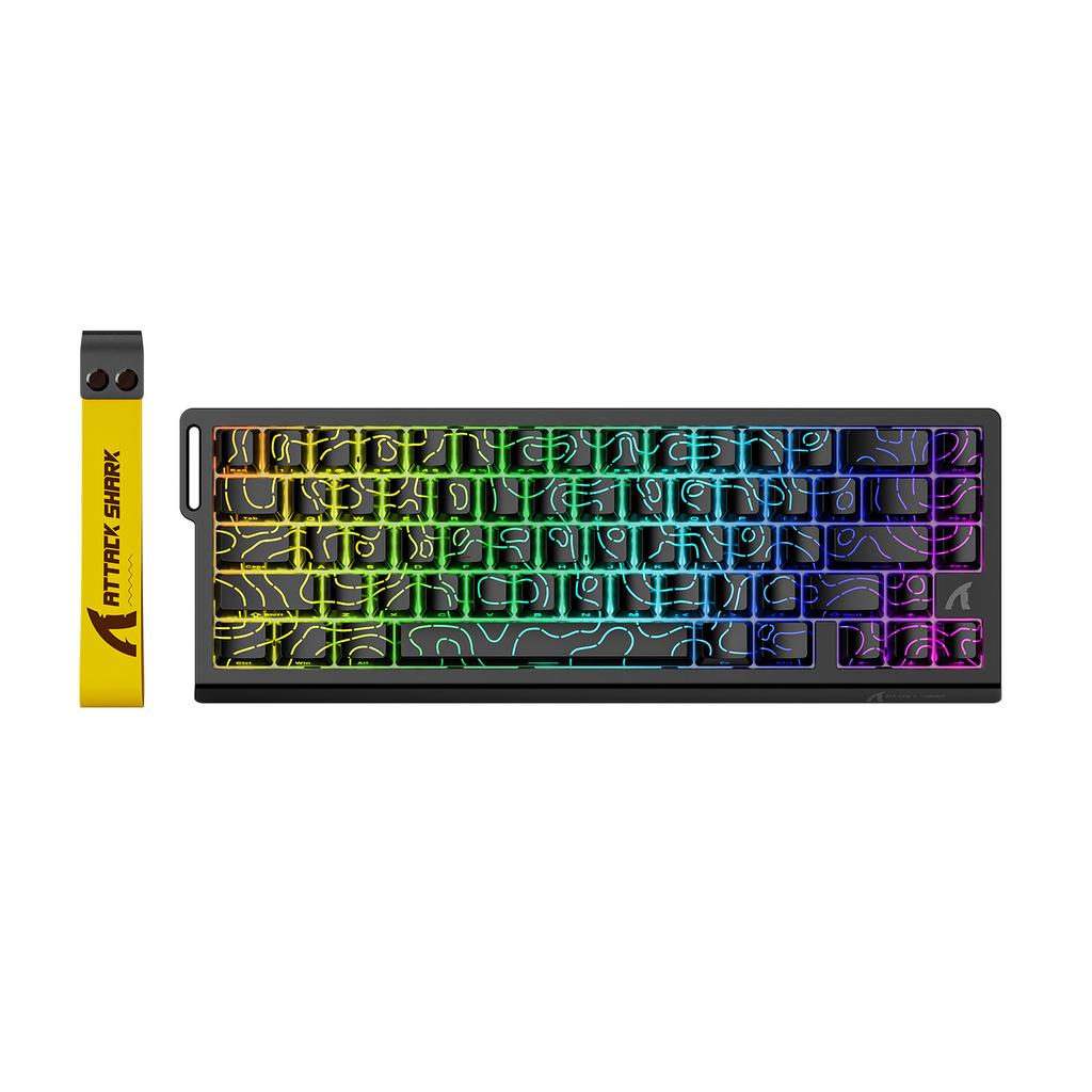 Attack Shark X68HE RGB Проводная Механическая Клавиатура USB Type-C Plug&Play Полноразмерная Контурная Боковая Резьба Регулируемая Клавиша RT Игровая