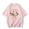 Summer Cute Cartoon Graphic Print T Shirt for Women Clothes Harajuku Pure Cotton Oversized T-shirt Women's Luxury Clothing Y2k Pink Tops Streetwear