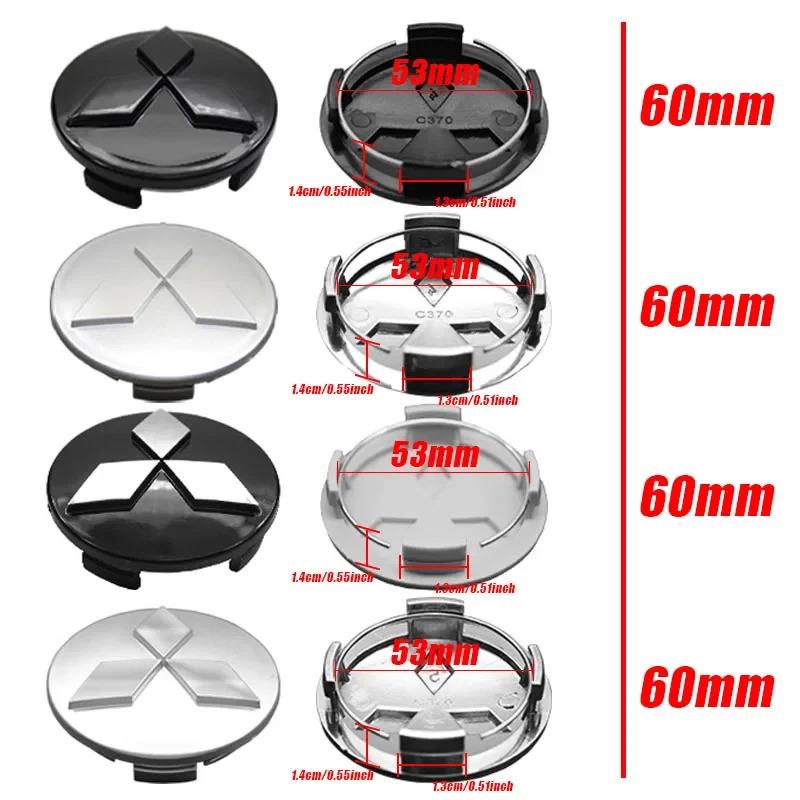 4Pcs 60mm Car Wheel Center Hub Caps Cover For Mitsubishi Ralliart Lancer 10 Asx Outlander Asx Pajero Sport L200 Auto Accessories