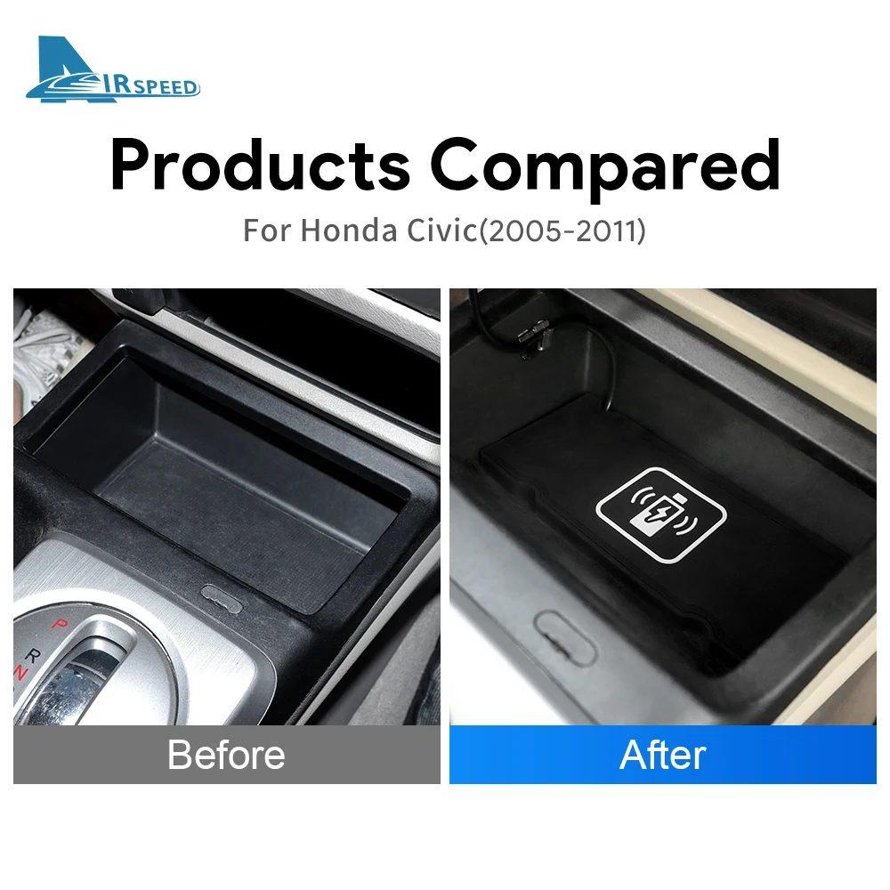 Car Wireless Charger For Honda Civic 2005 2006 2007 2008 2009 2010 2011 Car Mobile Phone Charging Fast Wirelessly 15W Board