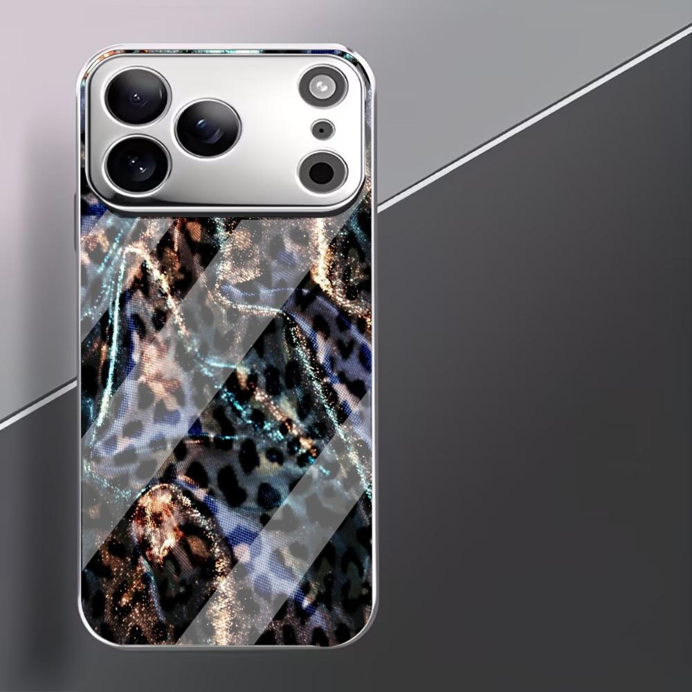 Яркие чехлы для телефона с леопардовым принтом carcasa Smartphone Glass Phone Case для iPhone 17 16 15 14 13 12 11pm Pro Plus fundas