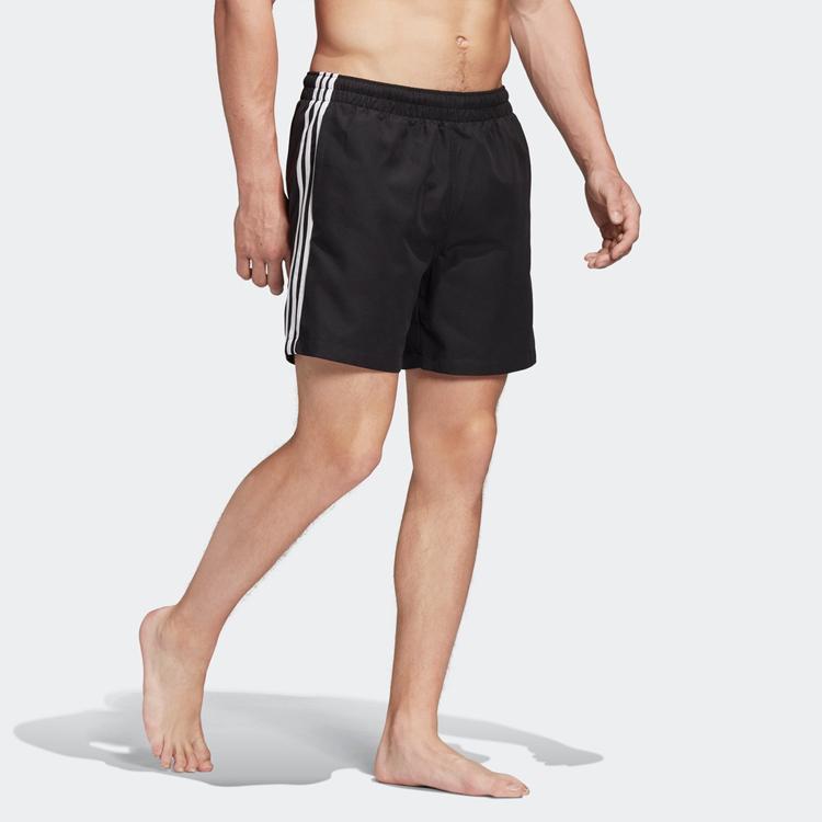 adidas Тканые шорты для плавания Originals в полоску с трилистником, мужские плавки, черные FM9874