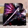 Gundam Anime Flannel Blanket - Soft Warm Perfect for Sofa, Bedding Camping Travel Office Home Decor -QJY