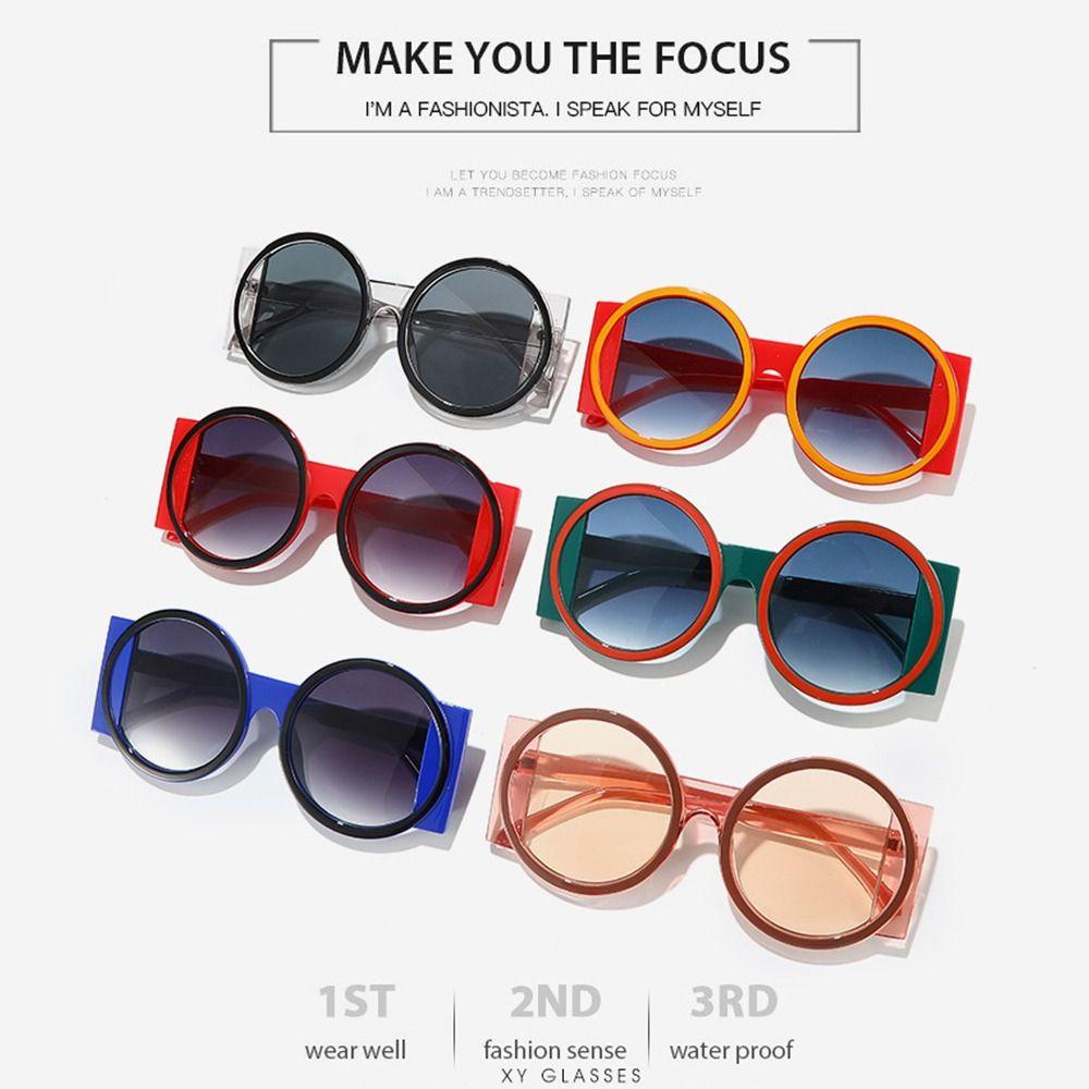Oversized Round Sunglasses Unique Y2K Eyewear Trendy Contrast Color Shades for Women & Men