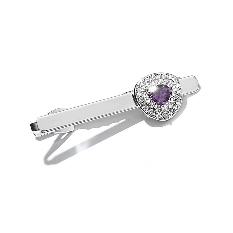 Men's Creative Crystal Zircon Diamond Triangle Tie Clip