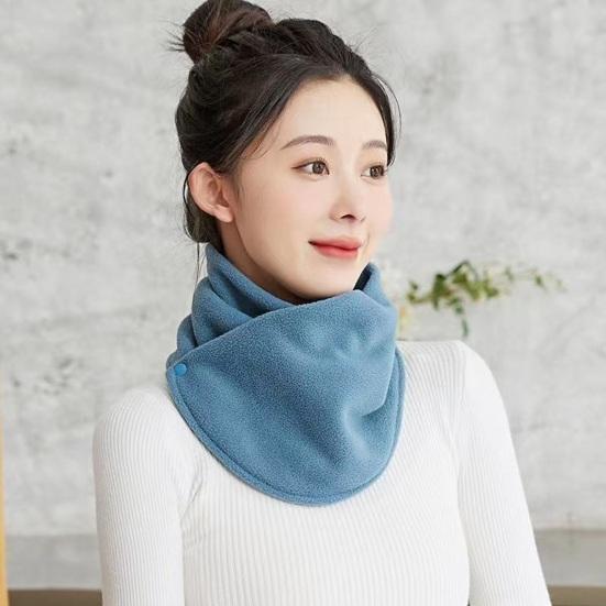 Winter Fleece Neck Scarf Thickened Warmth Autumn Neck Sleeve Women Scarf Double Layer Plush Neckerchief Scarf Ring