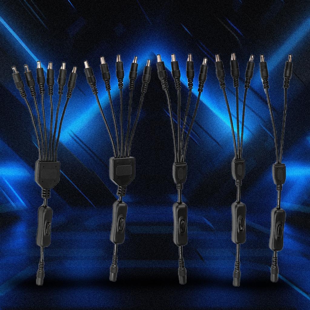 DC5.5x2.1mm 1 Female to 2/3/4/5/6 Male On/off Control Cable DC5521 Y Splitter Adapter Cable для светодиодной камеры безопасности