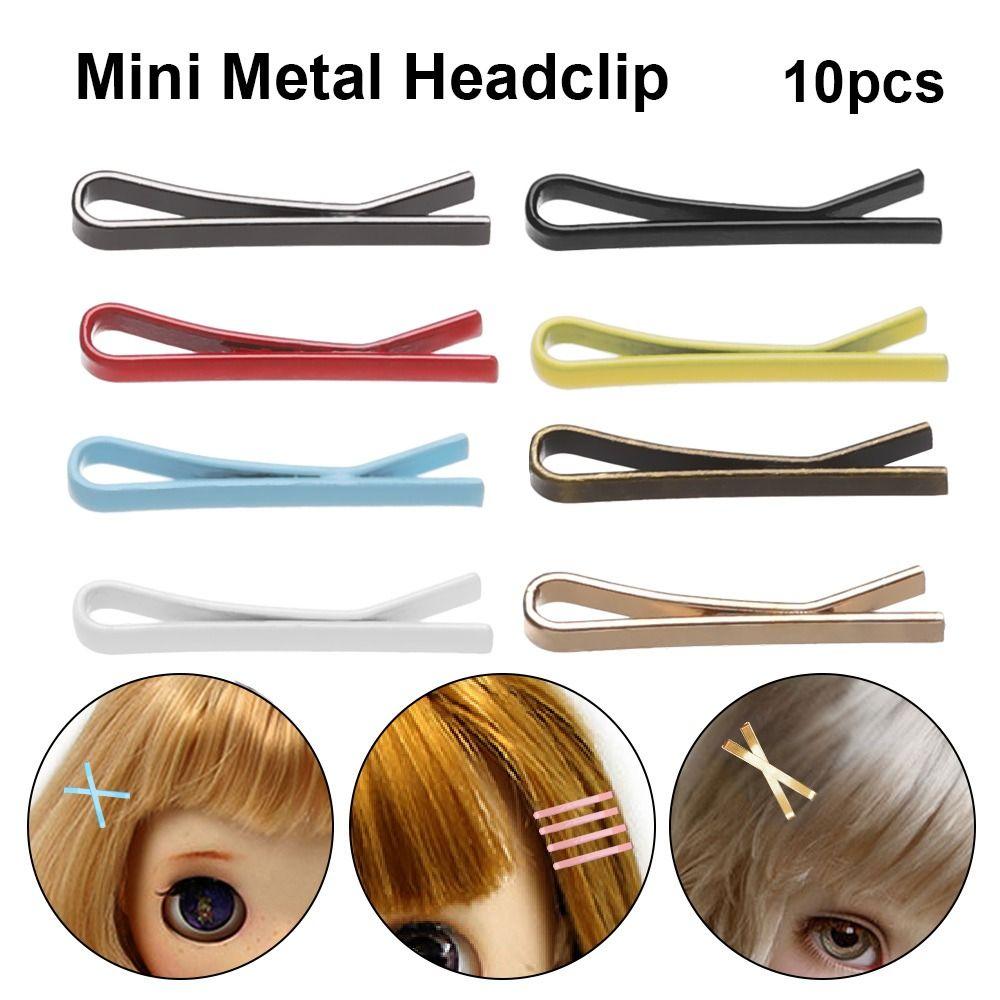 10PCS Tiny 1.1cm Mini Metal Doll Clip Mini Mini Hair Clip Doll Doll Head Clips Mini Metal Hairclip