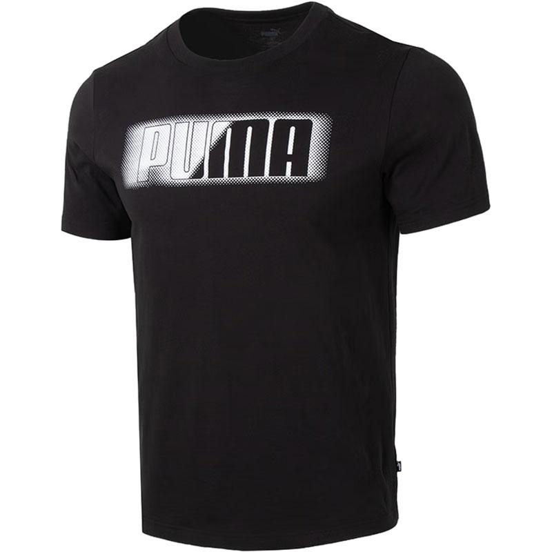 Puma Футболка с коротким рукавом и принтом букв, спортивная, для бега, мужская, черная 685657-01