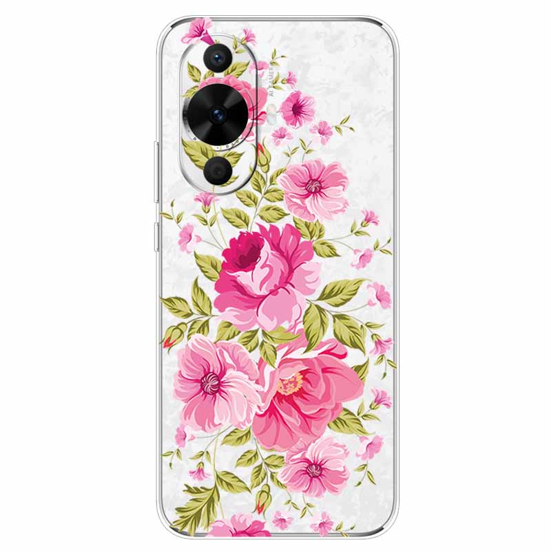 Чехол для Huawei Nova 12s Цветы Прозрачный ТПУ Силикон Funda Capa для Huawei nova 12s Мягкие Чехлы Nova12S 12 s Прозрачный Coque сумка