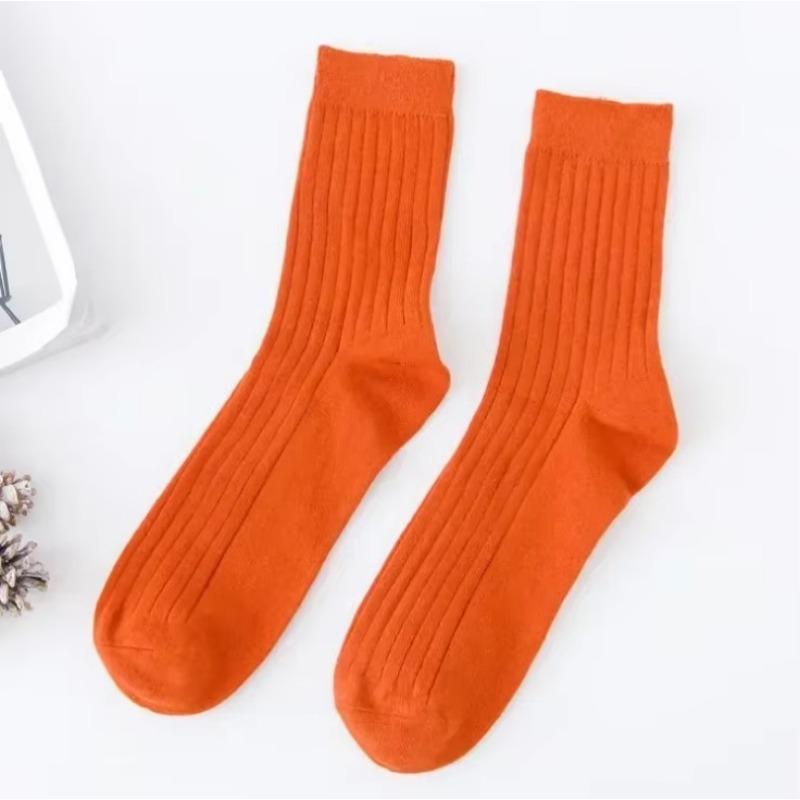 Модные однотонные мужские длинные носки из мягкого хлопка, дышащие, в полоску, нескользящие, средней длины, носки для школьной формы, повседневная одежда, носки для экипажа