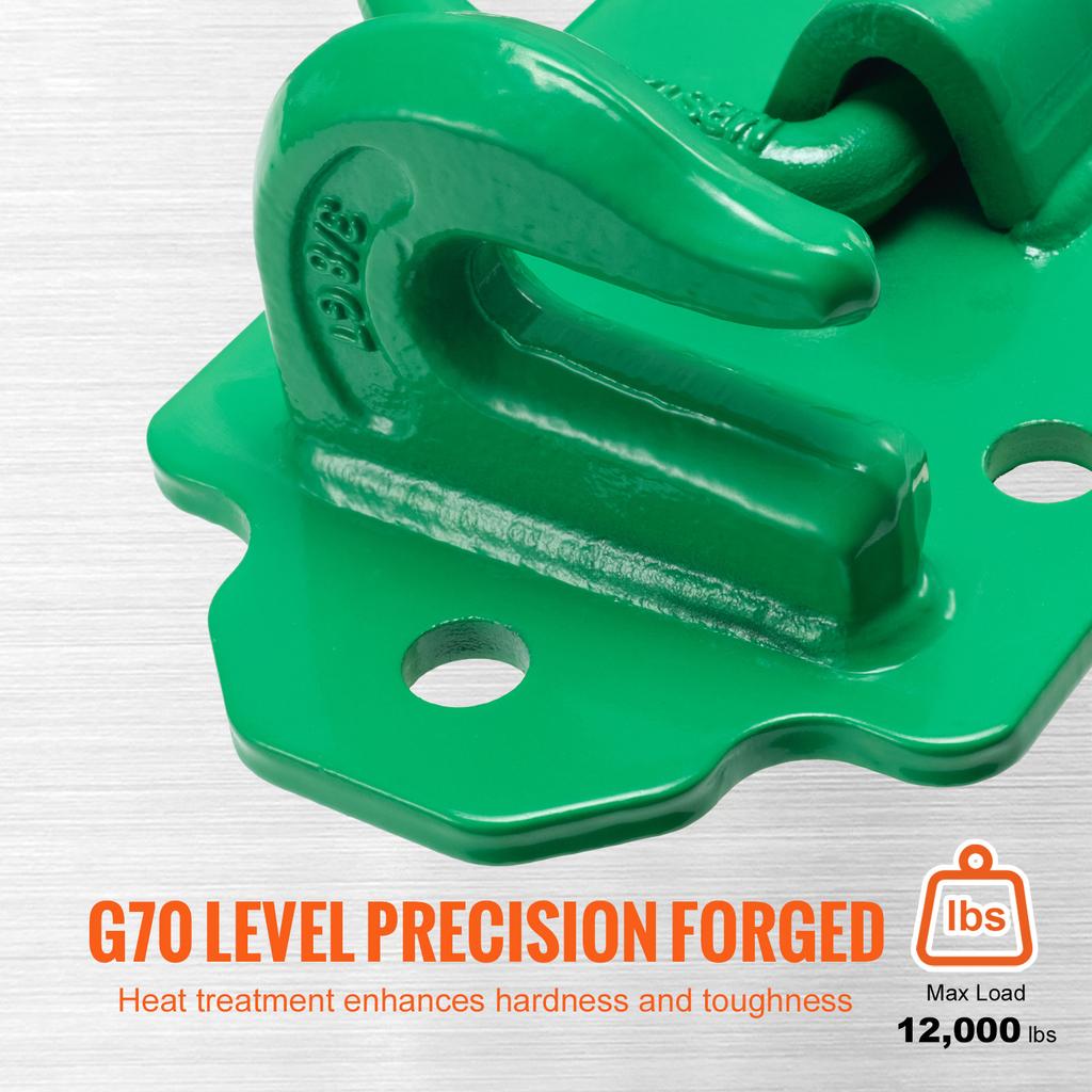 SucceBuy 12000lbs/15000lbs 2 Pack Tractor Bucket Hooks with Tie Down Ring Bolt-On Grab Hook Back Plates for RV UTV Truck