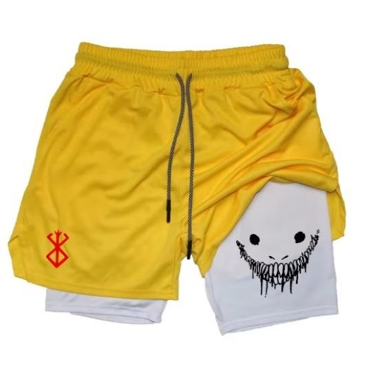 Berserk Muay Thai Kick Boxing UFC MMA Mixed Marcial Art Shorts Anime Men Women Unisex Double Layer Quick Dry Breathable Sport Gym Fitness Workout
