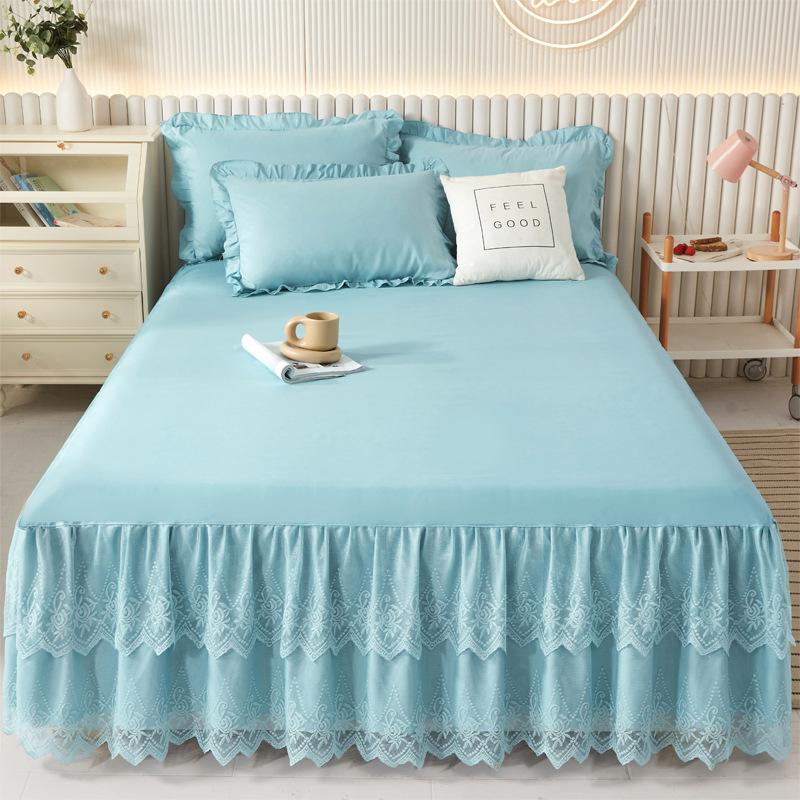 Весна и лето, кружевная юбка-кровать, одинарный кружевной матрас принцессы с начесом, нескользящий защитный чехол, покрывало, подарок
