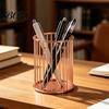 Office Desk Pen Holder Metal Holder, Nordic Organizer for Makeup Brushes, Electroplated Accessory Anti-Rust Multifunctional Storage Basket Pencils