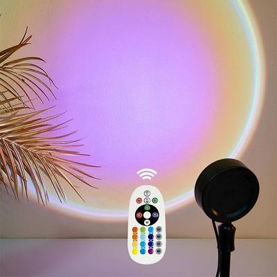 Проектор Sunset Light USB 16 цветов, меняющий цвет, напольный светильник, ночник, вращающийся на 360 градусов, украшение, украшение