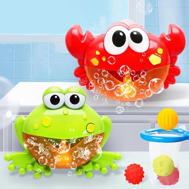 Игрушки для ванны для малышей Машинка для мыльных пузырей Крабы Лягушка Кит Музыкальная игрушка для купания детей Ванна Мыло Автоматический генератор мыльных пузырей Игрушка для ванной комнаты для детей
