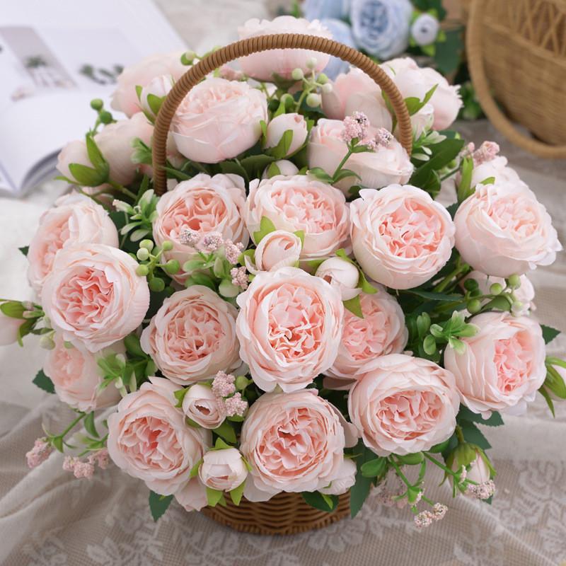 Silk Peony Wedding Handheld Flower With Realistic Appearance For Home And Event Decor