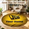 Round Rug Custom NameJCB Pattern Non Slip Carpet Home Floor Decor