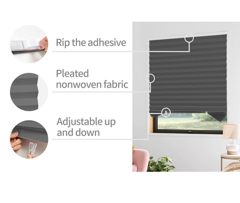 Самоклеящиеся жалюзи, 2 клипсы в комплекте, Полностью затемняющие шторы, Клеящий тип, Без сверления, Можно резать, Солнцезащитные и теплоизоляционные шторы