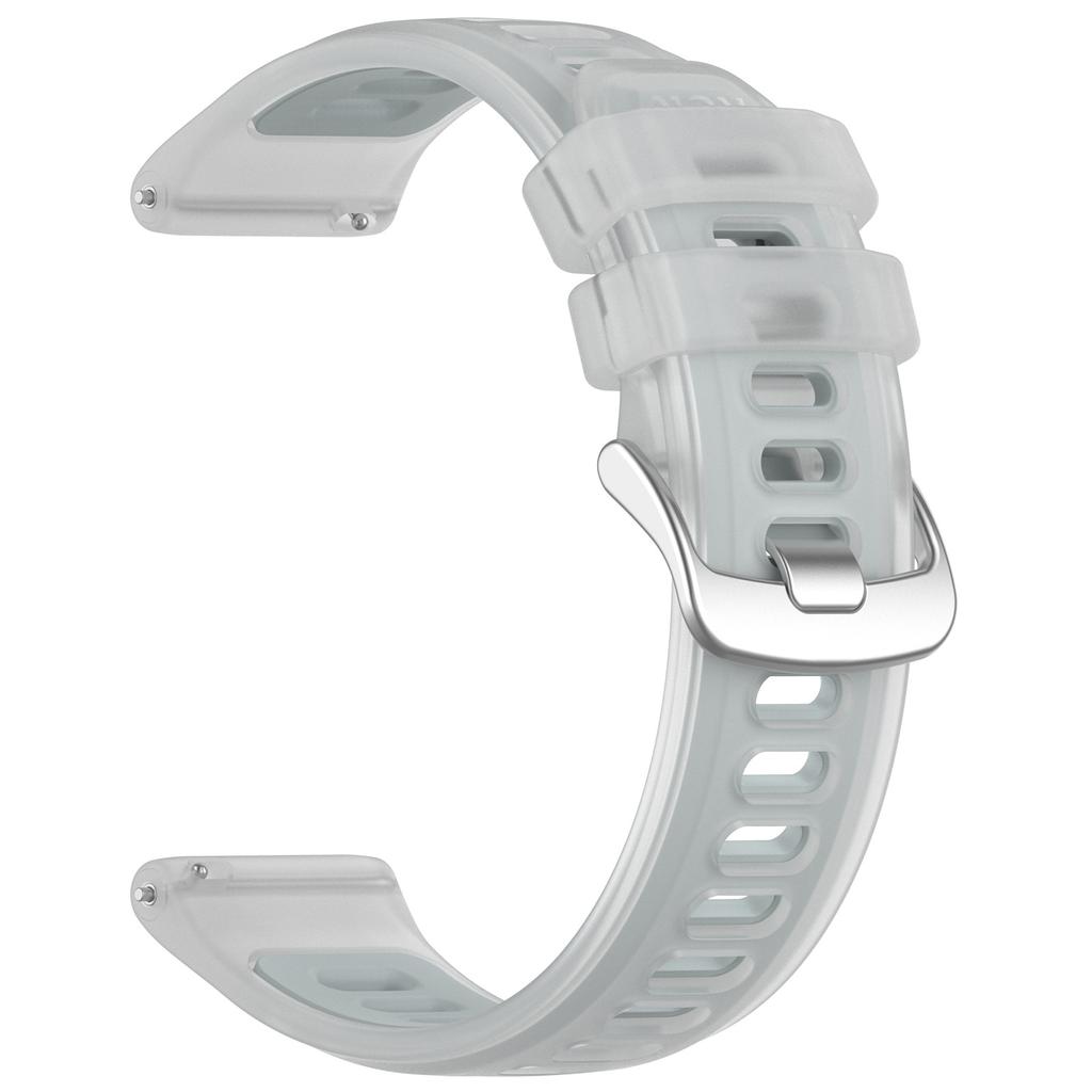 20mm 22mm Translucent Jelly Silicone Watch Band for Garmin Forerunner 570 Breathable Dual-Color Replacement Strap