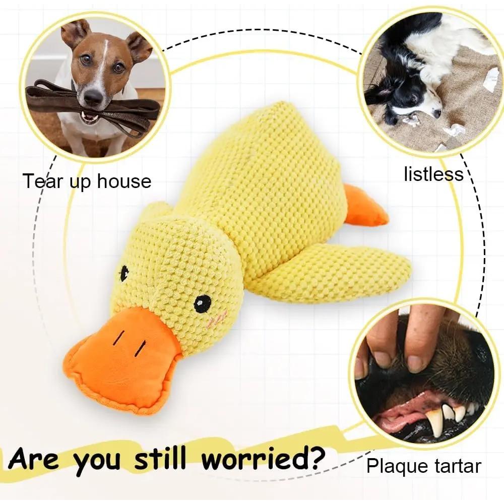 Duck Dog Toy Plush Chew Resistant Durable Dog Toy with Quacking Sound Teeth Grinding Relief Soft Companion for Small Large Dog