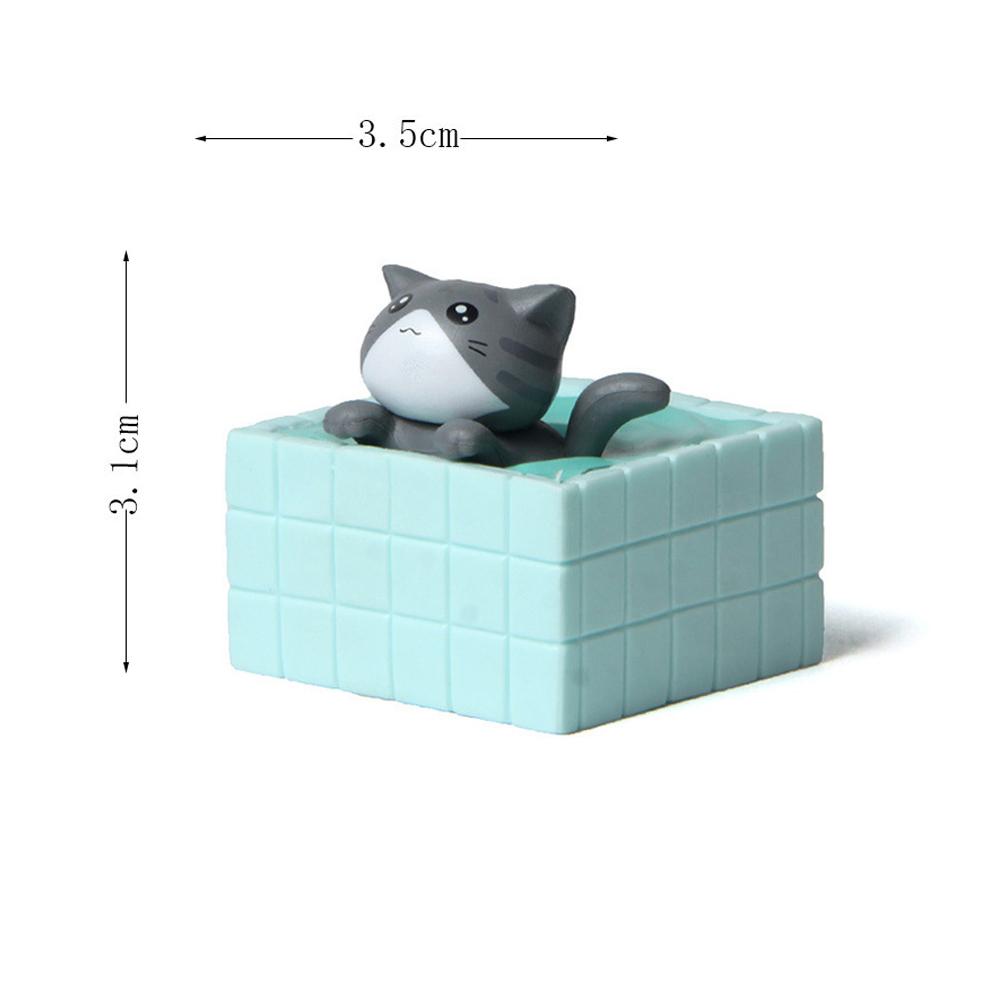 1-4 Pcs Mini Shower Cat Ornament Garden Kitten Statue Gift Kids Children Baby Room Decoration Toy Miniature Figurines Home Decor