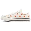 1970s Chuck Taylor All Star Floral Embroidered Casual Low-Top Espadrilles Women's Beige Red