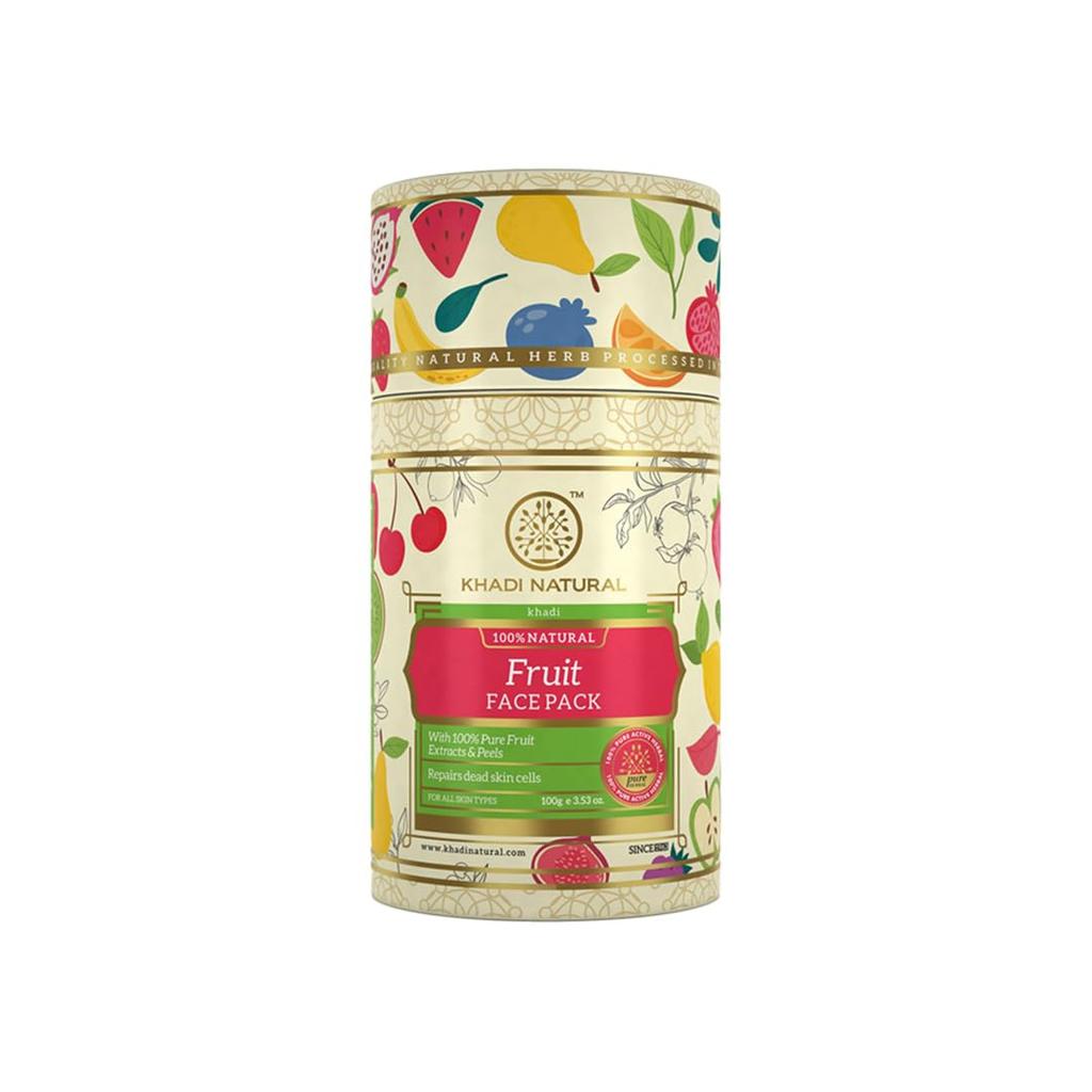 Khadi Natural Fruit Face Pack 100 G Brightening Clay Mask For Glowing Skin Deep Nourishing Weekly Care