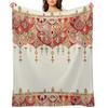 Royal Red Art Deco Double Drop Throw Blanket sofa bed Polar Soft Plush Plaid blankets ands Blankets