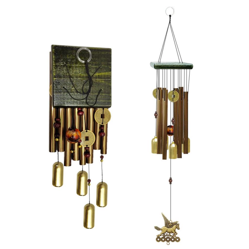 Classic Black Wind Chimes Large Aluminium Wind Chimes To Create a Zen Atmosphere Suitable for Outdoor, Garden, Patio Decor