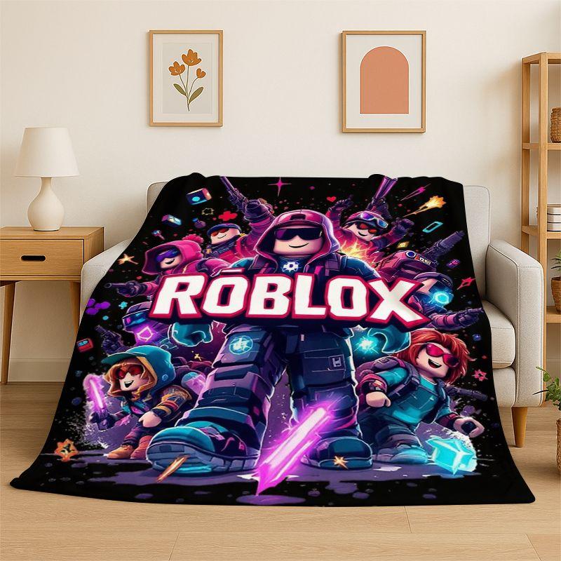 Classic Cartoon R-Robloxs Game Soft Flannel Throw Blanket,Cozy Blanket for Bed,Couch,Sofa,Bedroom,Living Room,Travel,Picnic