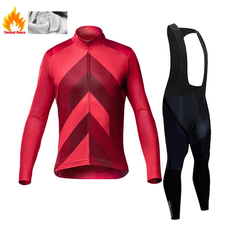 2025 Pro Warm Winter Thermal Fleece Велосипедные майки Комплекты Мужские для езды на открытом воздухе MTB Ropa Ciclismo Bib Pants Set Велосипедная одежда