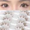10 Pairs 3D Brown False Eyelashes Japanese Cosplay Dramatic Anime Lashes Faux Mink Lashes  for Women