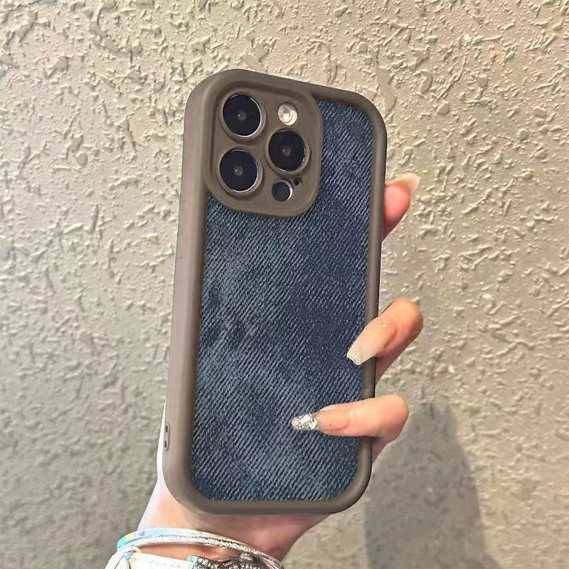 Креативная джинсовая текстура подходит для чехла на телефон Apple 16 iPhone17 продвинутое ощущение 15pro персонализированный 14pro новая модель