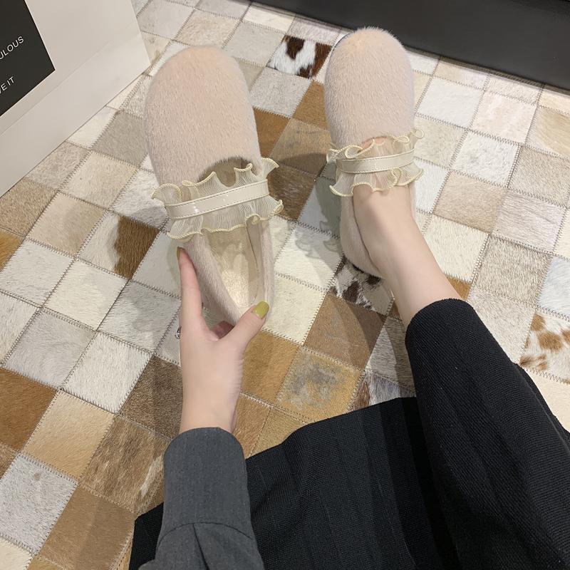 Женская обувь 2024 года, новые женские туфли на плоской подошве с круглым носком, плюшевые флиса для тепла, однотонные, повседневные, удобные туфли на плоской подошве, лоферы