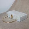 New Fashion Women Bag Acrylic White Striped Dinner Handbag Woman Metal Handle Evening Bag Trendy Party Clutch Box Purse