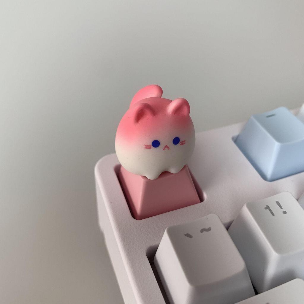 Очаровательные Креативные 3D Колпачки Клавиш Кошка для Девочек - Розовый Мультяшный Дизайн Животного