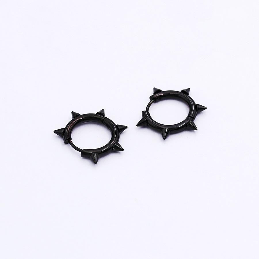 Панк Титановая сталь Шип Клепка Серьги-кольца - Модные клипсы из круглой проволоки