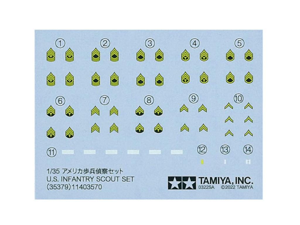 Tamiya 1/35 Military Miniature Series No. 379 U.S. Infantry Reconnaissance Set Plastic Model 35379 (Pre-painted)