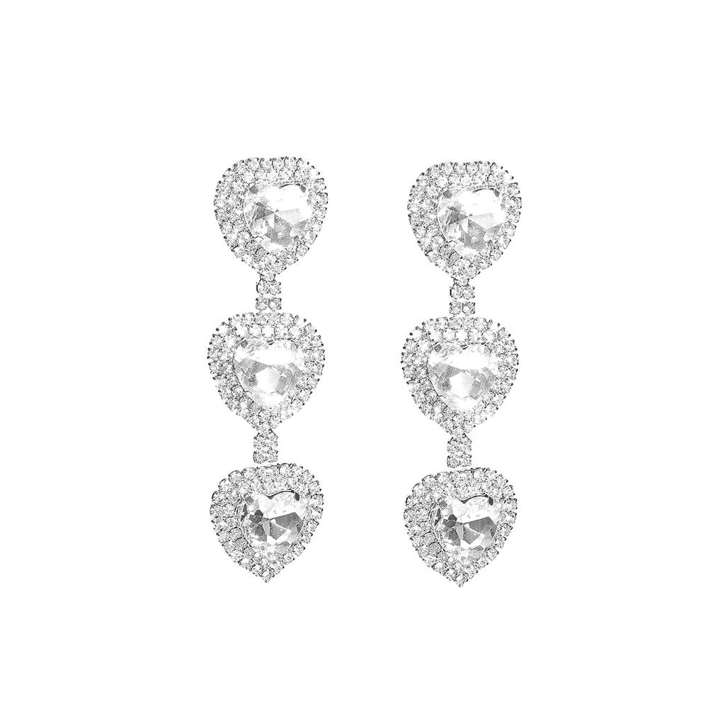 Премиальное чувство роскоши Стразы Любовь Серьги Персонализированные модные сверкающие кристальные серьги Женские серьги 1 пара