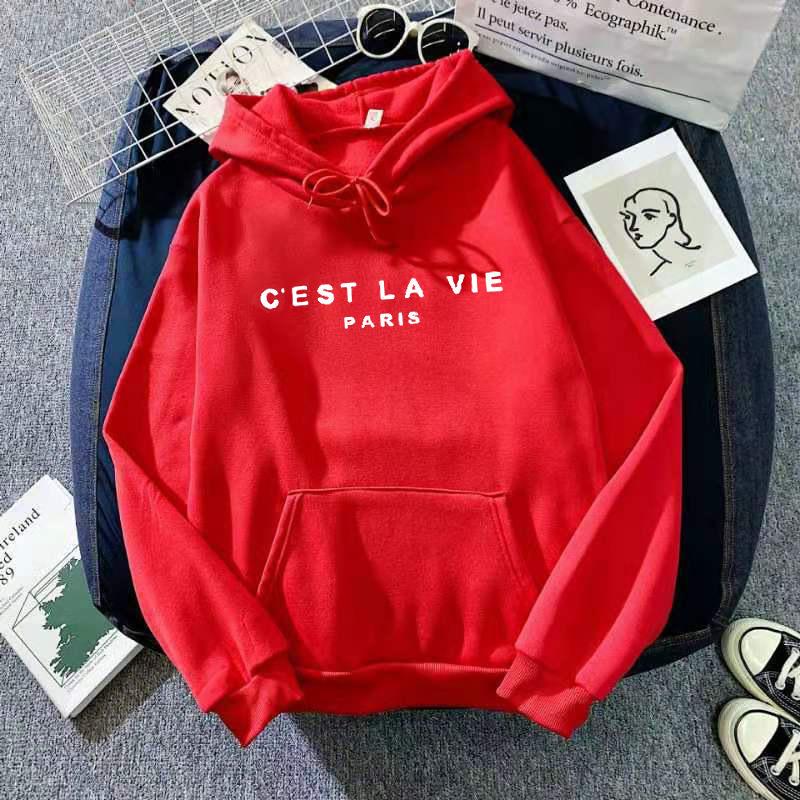 Letter Print New Hooded Sweater Women's Spring Long-sleeved Lazy Style Loose Hooded Top